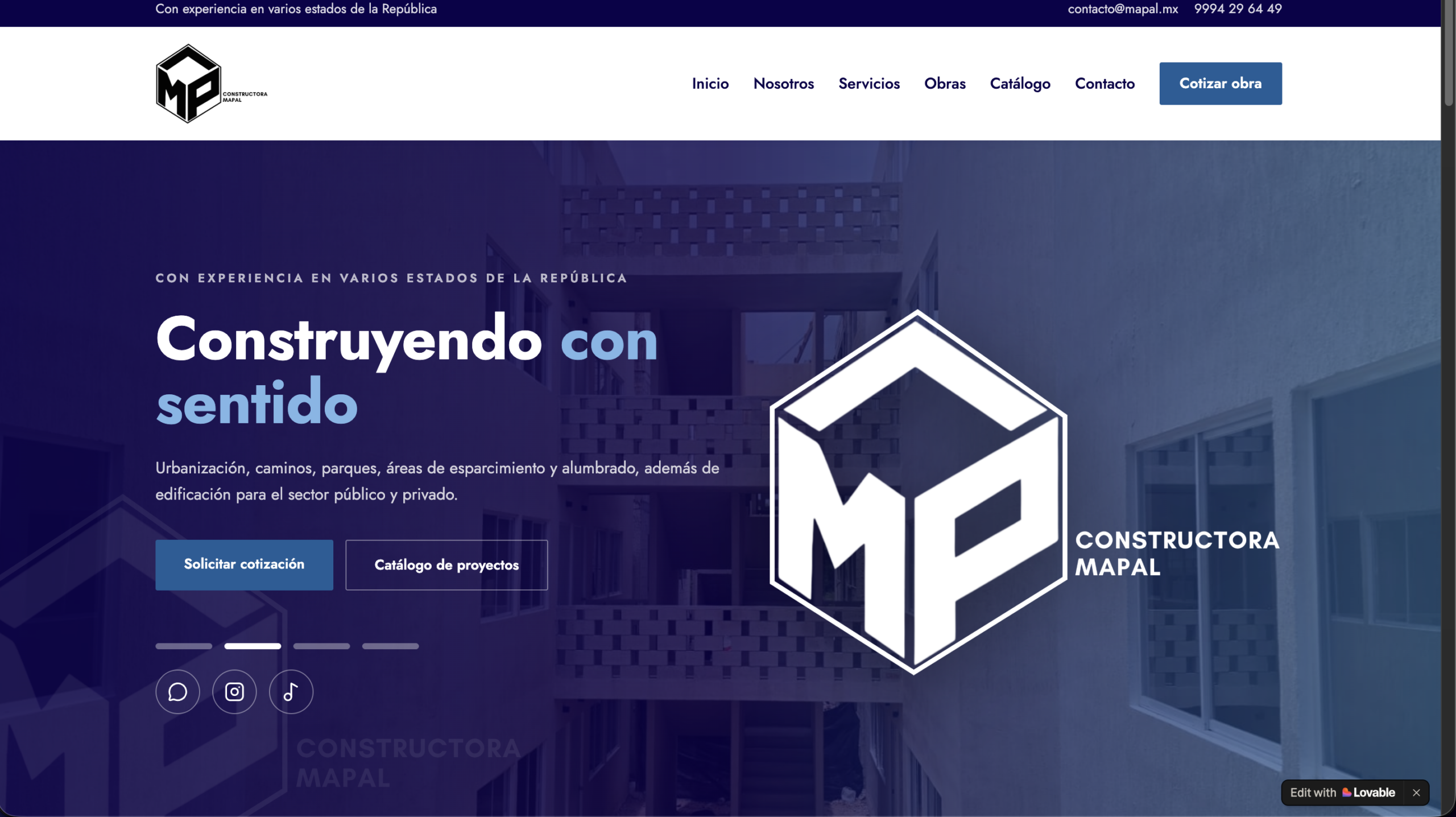 Hero de Constructora MAPAL